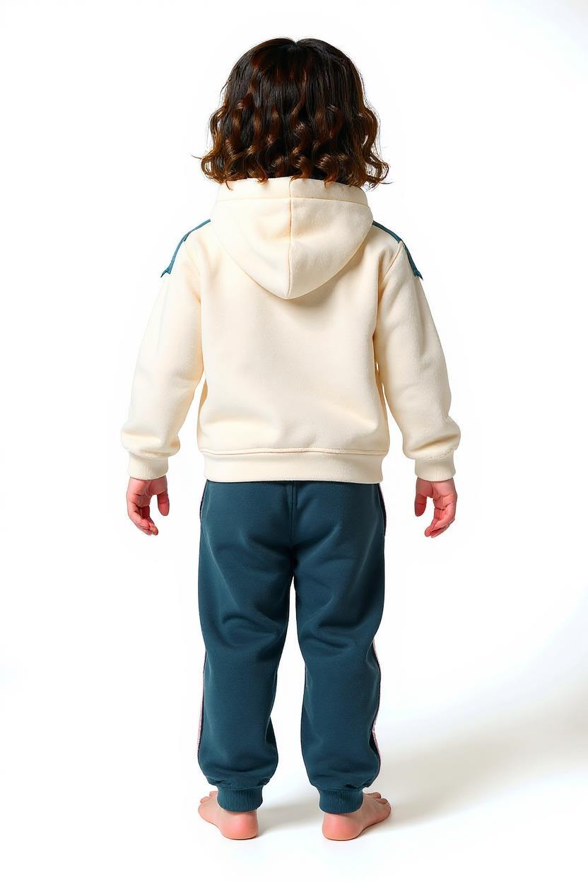 Kız Çocuk Eşofman Takım 4-8 Yaş 7221 Ekru - Yeşil - 2