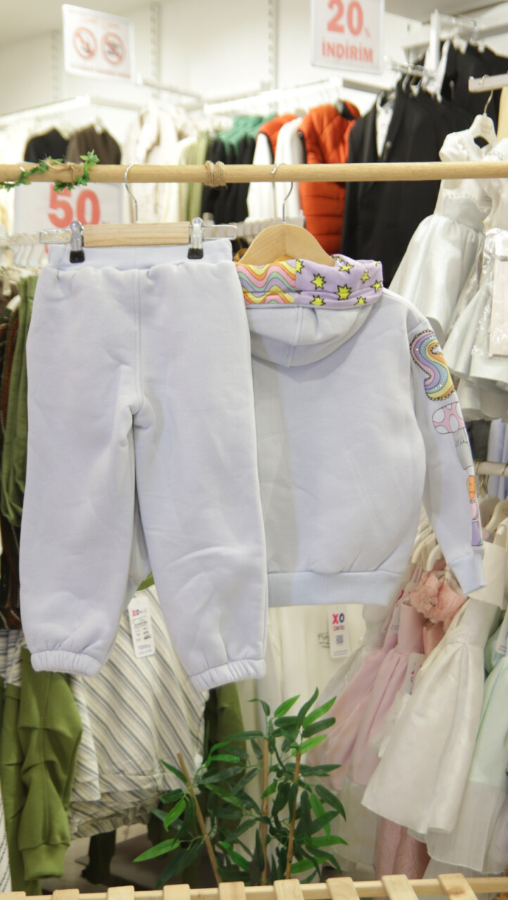 Kız Çocuk Eşofman Takım 4-8 Yaş 7222 Mor - 5