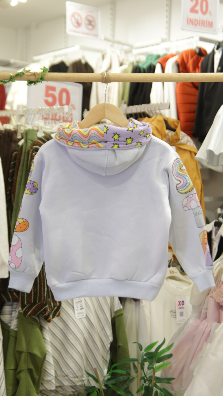 Kız Çocuk Eşofman Takım 4-8 Yaş 7222 Mor - 7