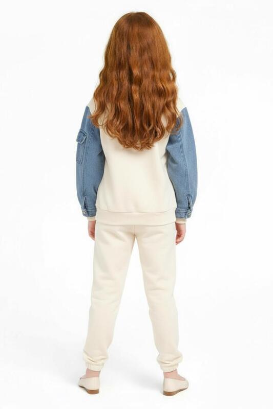 Kız Çocuk Eşofman Takım 10-16 Yaş 7430 Ekru - 2