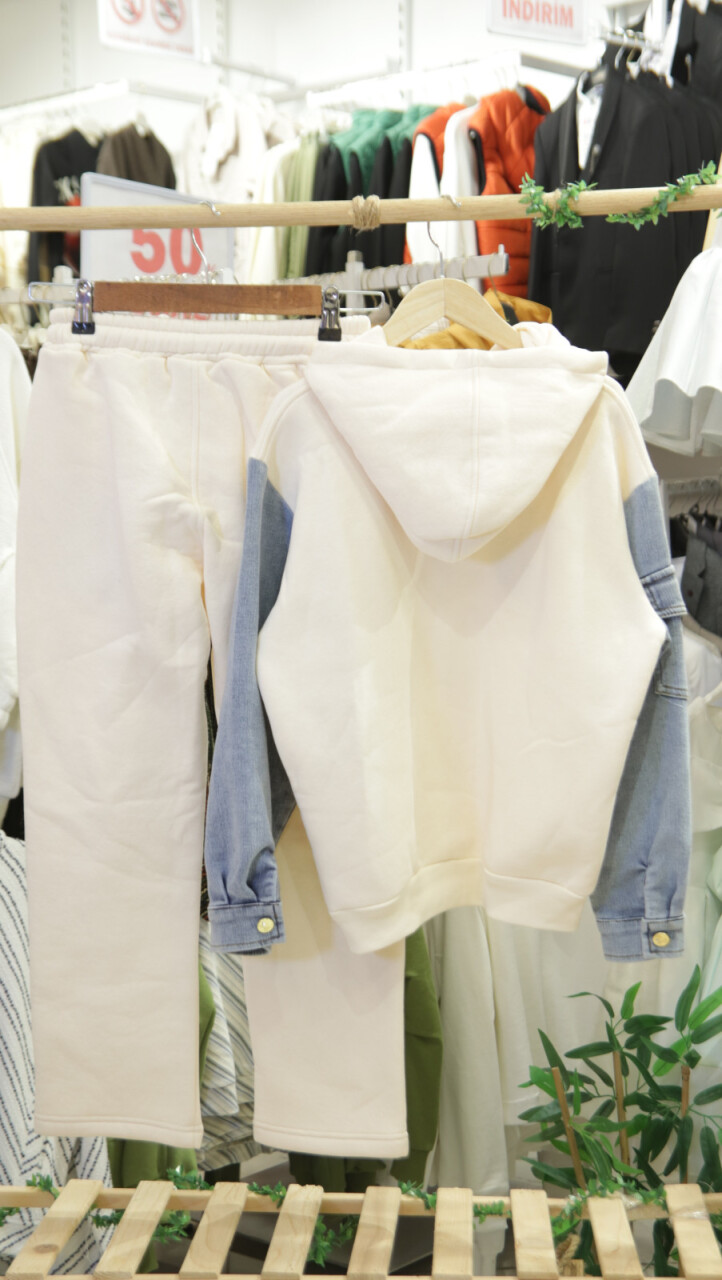 Kız Çocuk Eşofman Takım 10-16 Yaş 7430 Ekru - 3