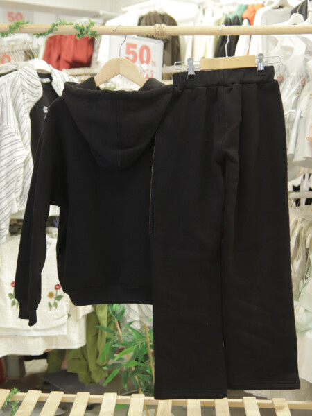 Kız Çocuk Eşofman Takım 10-16 Yaş 7432 Siyah - 5