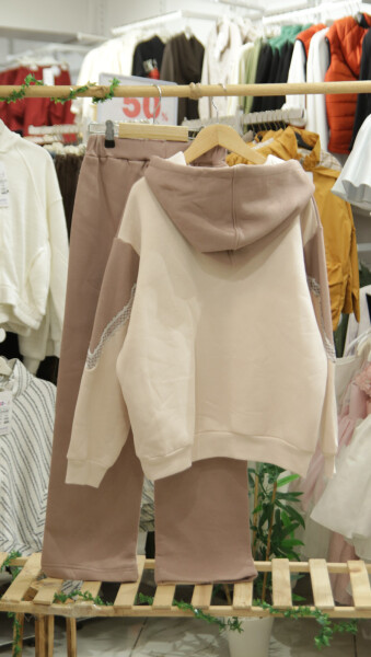 Kız Çocuk Eşofman Takım 10-16 Yaş 7433 Bej - 5