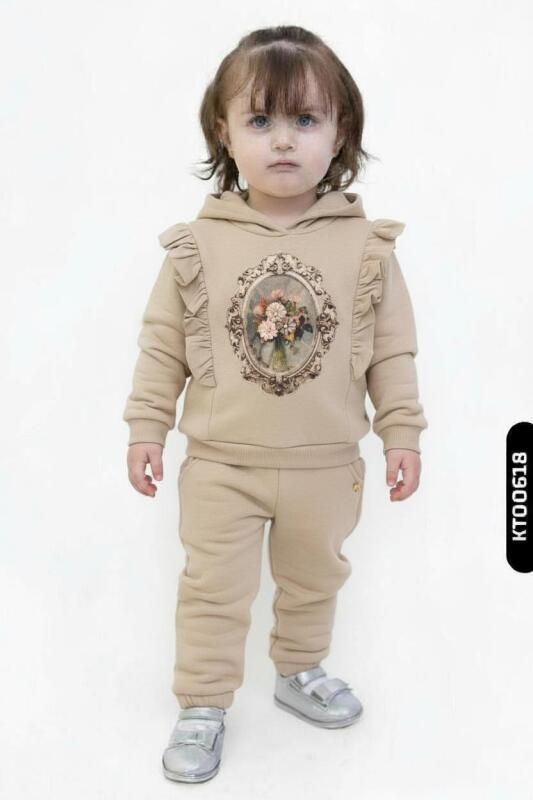 Kız Çocuk Eşofman Takım 1-5 Yaş 7032 Gri - GRATA