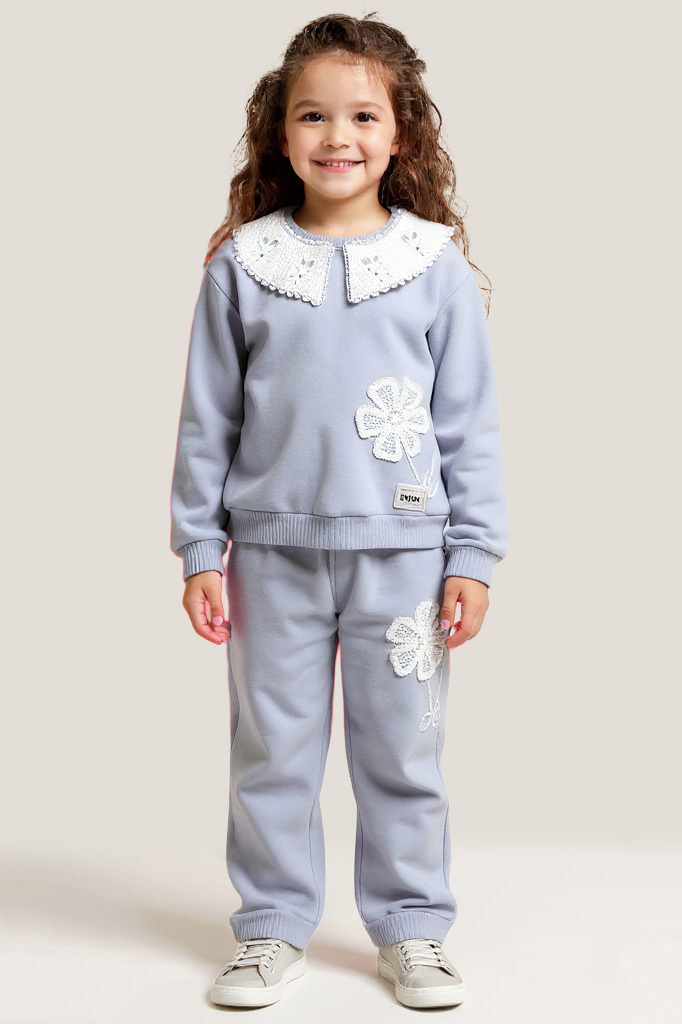 Kız Çocuk Eşofman Takım 10-16 Yaş 7424 Gri - 1
