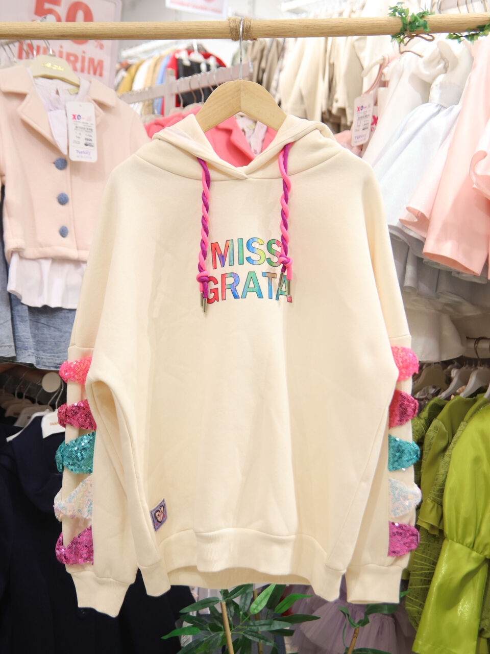 Kız Çocuk Eşofman Takım 10-16 Yaş 7431 Ekru - 4