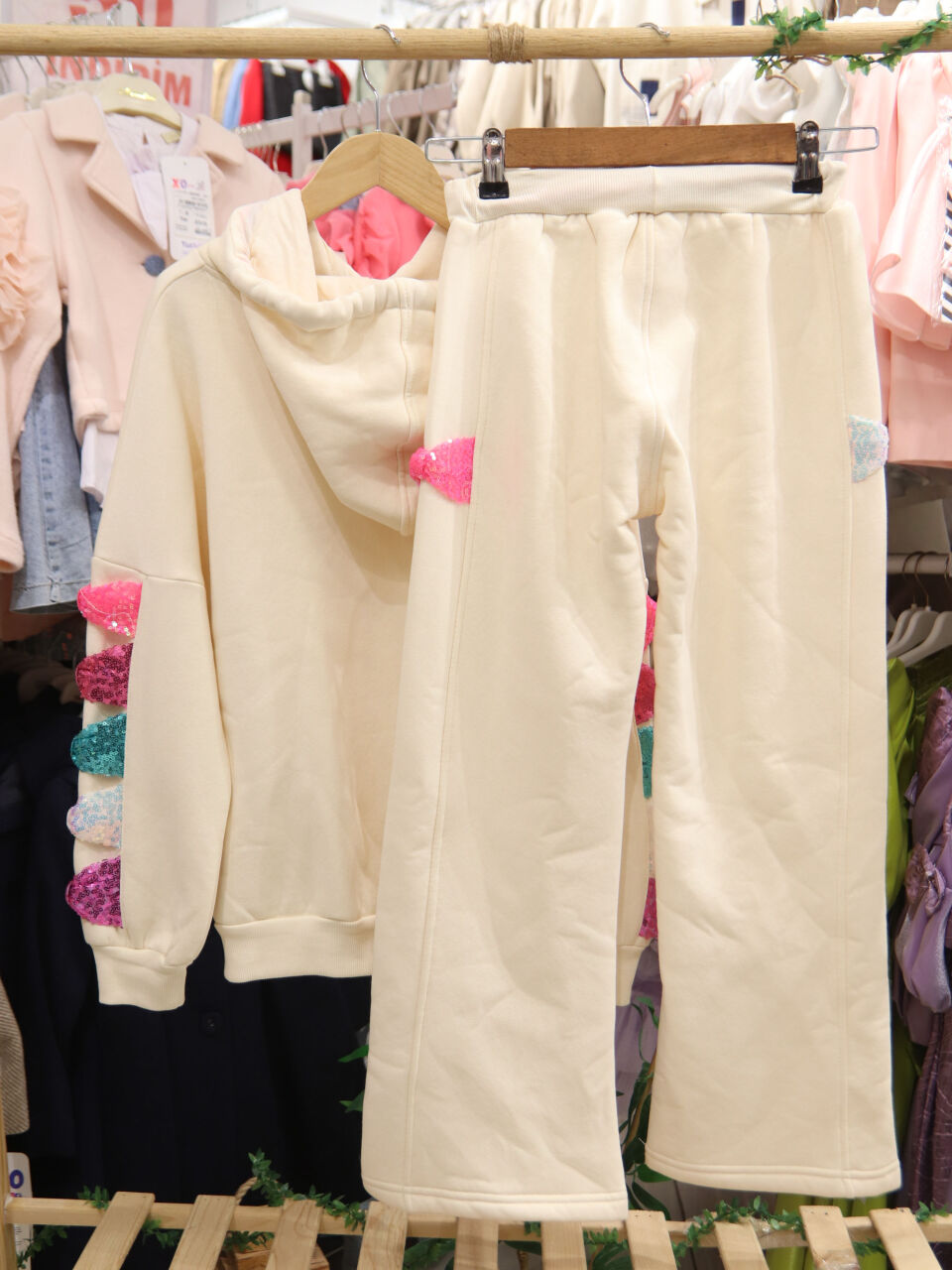 Kız Çocuk Eşofman Takım 10-16 Yaş 7431 Ekru - 8