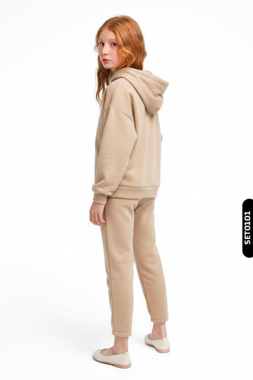 Kız Çocuk Eşofman Takım 1-5 Yaş 7034 Bej - 4