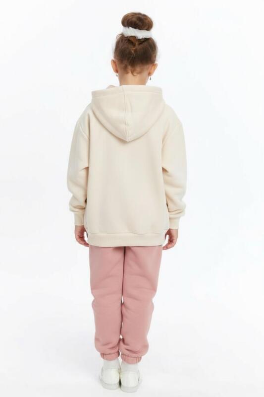 Kız Çocuk Eşofman Takım 4-8 Yaş 7231 Ekru - Pembe - 2