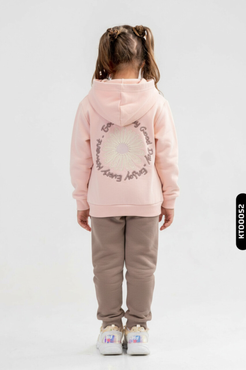 Kız Çocuk Eşofman Takım 4-8 Yaş 19501 Pudra - Kahverengi - 2