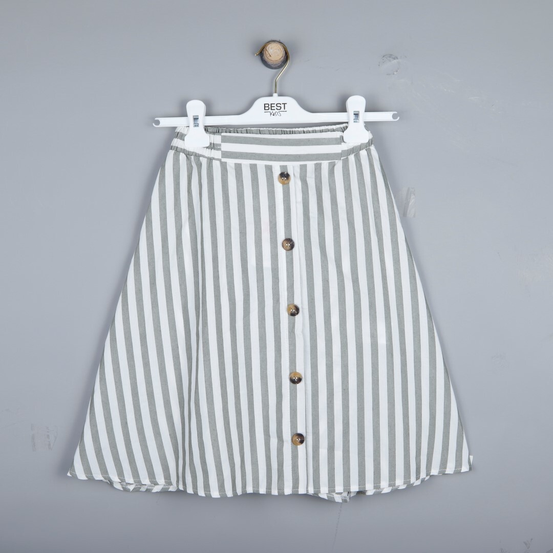 P-003324 (bes 9497) Kız Etek 6-14 Yaş Haki - 2