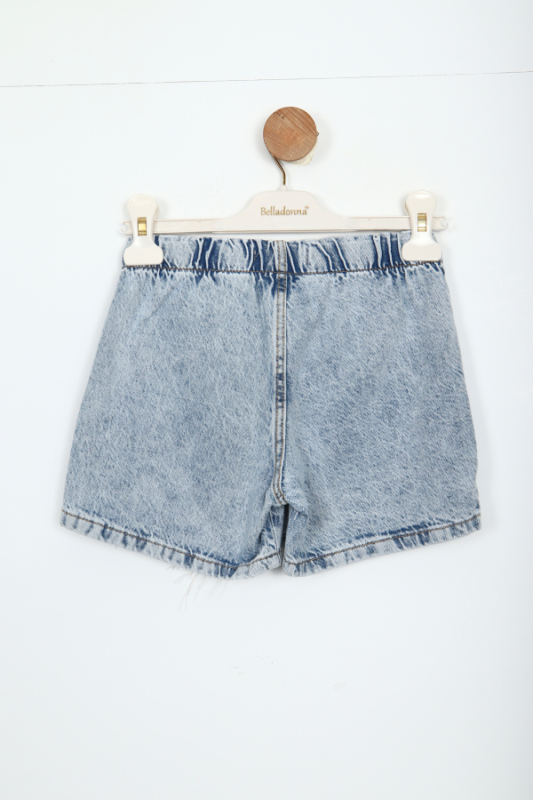 Kız Çocuk Şort Etek 4-8 Yaş 25188 Mavi - 3