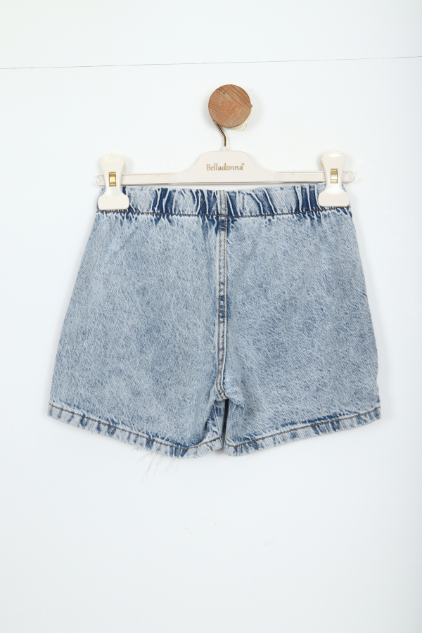 Kız Çocuk Şort Etek 4-8 Yaş 25188 Mavi - 3