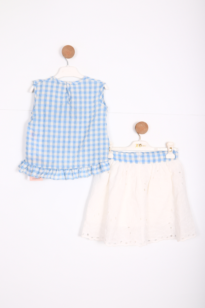 Kız Çocuk Etek Takım 1-5 Yaş 9067 Mavi - 6