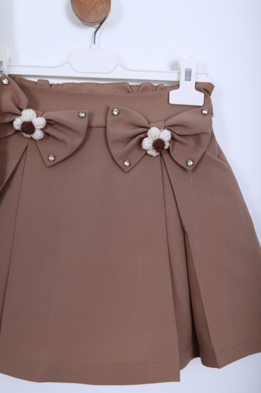 Kız Çocuk Etek Takım 3-7 Yaş 30041 Ekru - 3