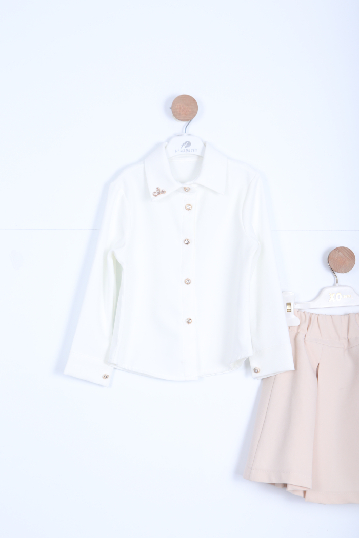 Kız Çocuk Etek Takım 3-7 Yaş 30041 Kahverengi - 6