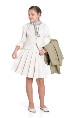 Kız Çocuk Alt Üst Takım 6-12 Yaş 5817 Haki - 8