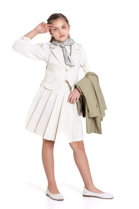 Kız Çocuk Alt Üst Takım 6-12 Yaş 5817 Haki - 9