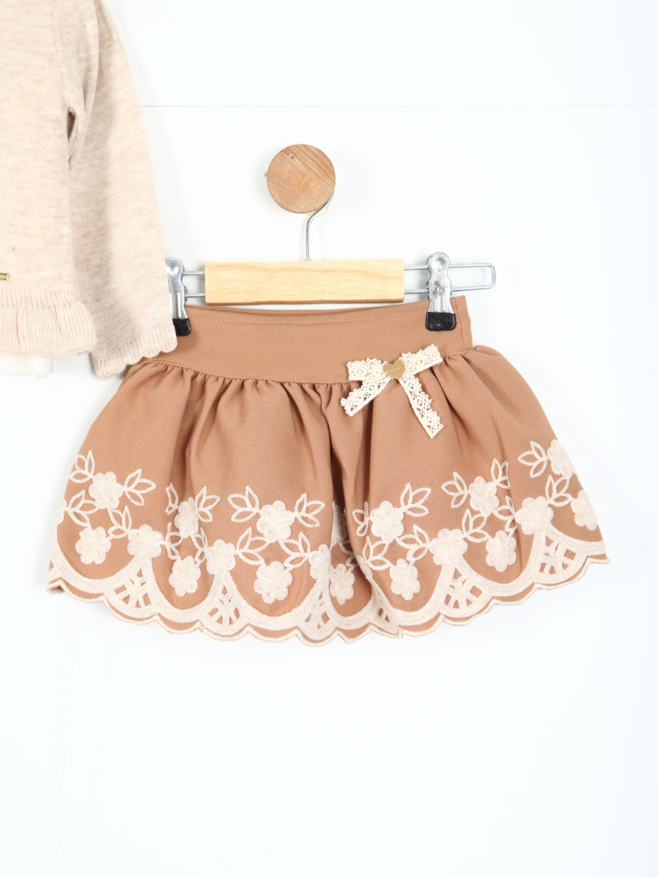 Kız Çocuk Etek Takım 6-36 Ay 3104 Bej - 2
