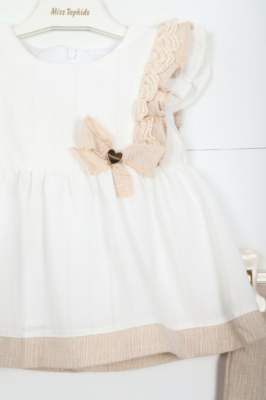 Kız Çocuk Etek Takım 1-5 Yaş 3519 Bej - 2