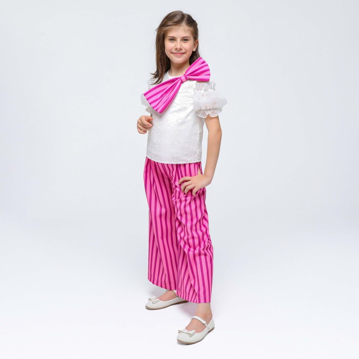 Kız Etek Takım 6-14 Yaş 6445 Beyaz - Pembe - 3