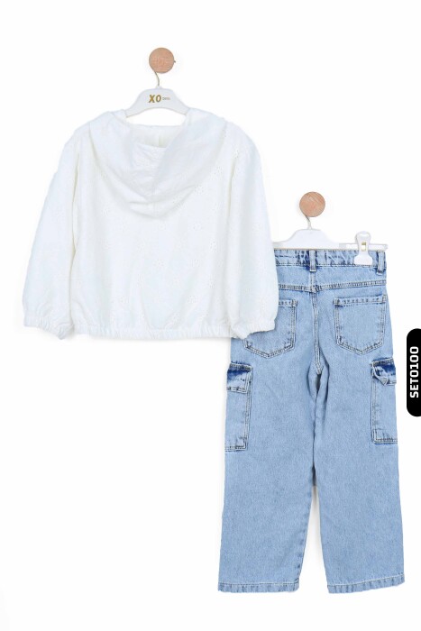 Kız Çocuk Gömlek 5-14 Yaş 35824 Beyaz - 6