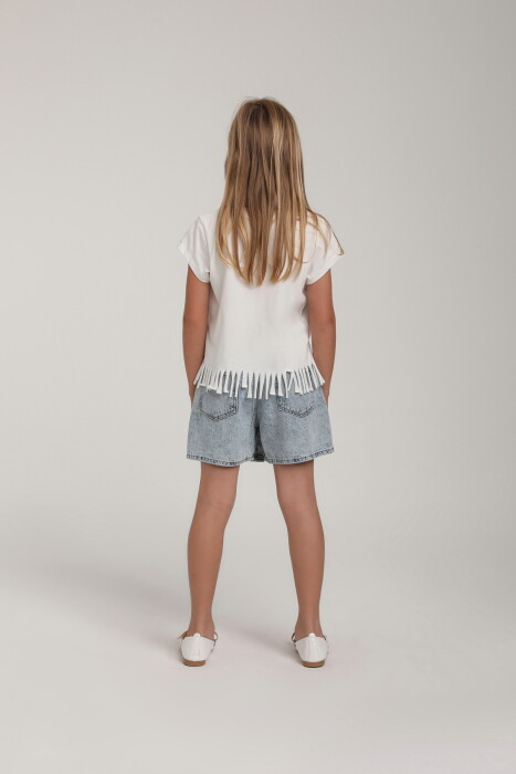 Kız Çocuk Gömlek 9-13 Yaş 25146 Beyaz - 5