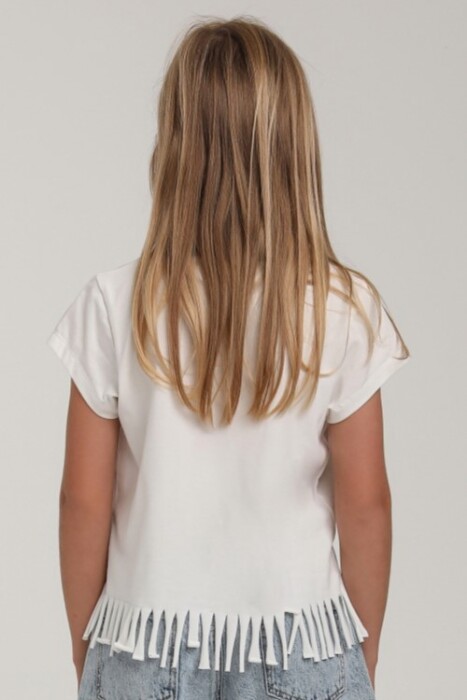 Kız Çocuk Gömlek 4-8 Yaş 25146 Beyaz - 4