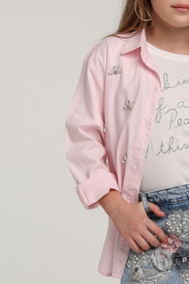 Kız Çocuk Gömlek 4-8 Yaş 2521 Pembe - 3