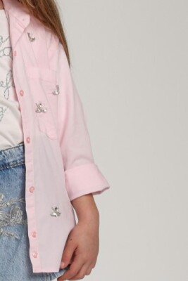 Kız Çocuk Gömlek 4-8 Yaş 2521 Pembe - 4