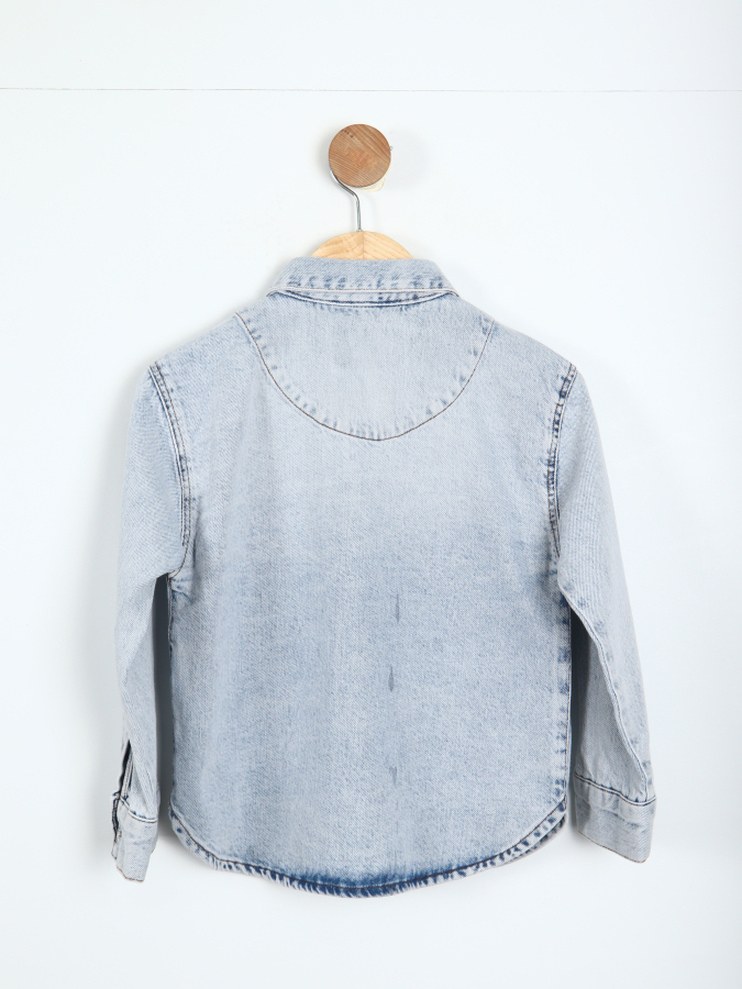 Kız Çocuk Gömlek 4-8 Yaş 25206 Mavi - 4