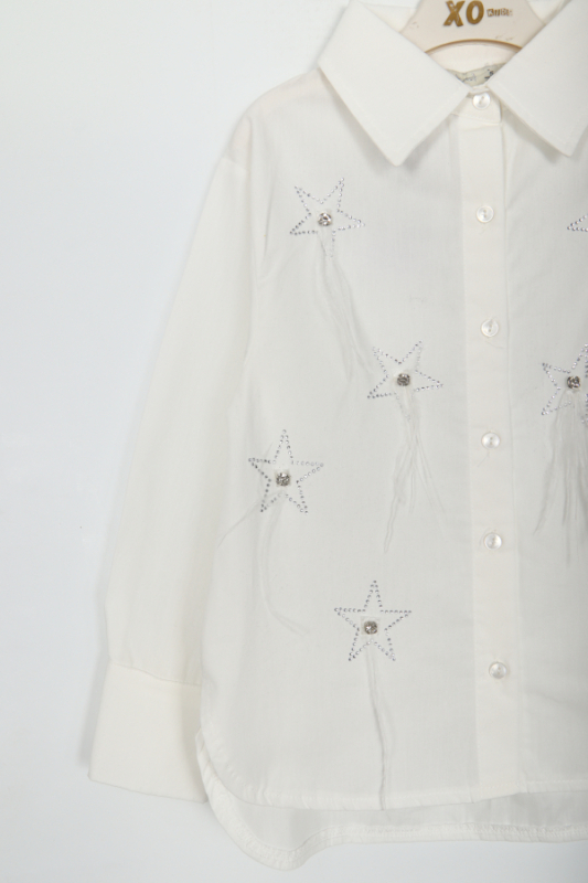 Kız Çocuk Gömlek 5-9 Yaş 36023 Beyaz - 2