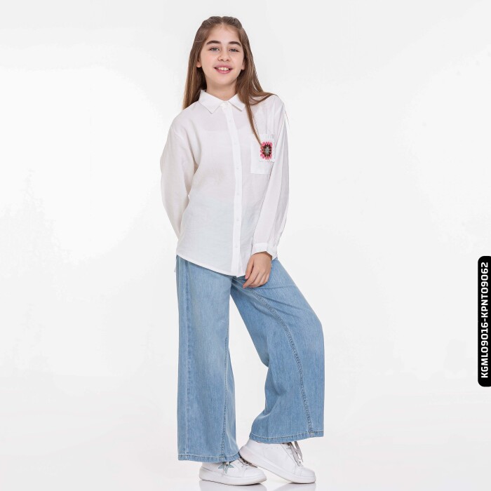 Kız Çocuk Likya Gömlek 8-14 Yaş 34437 - 3