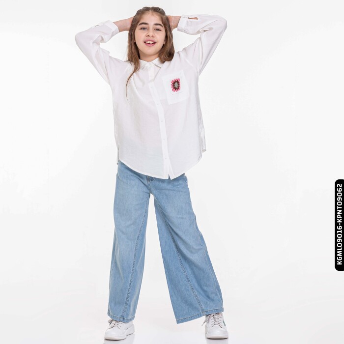 Kız Çocuk Likya Gömlek 8-14 Yaş 34437 - 1