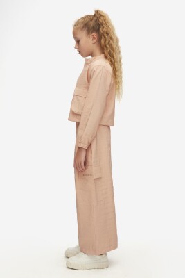 Kız Çocuk Gömlek 8-14 Yaş 38301 Pudra - 5