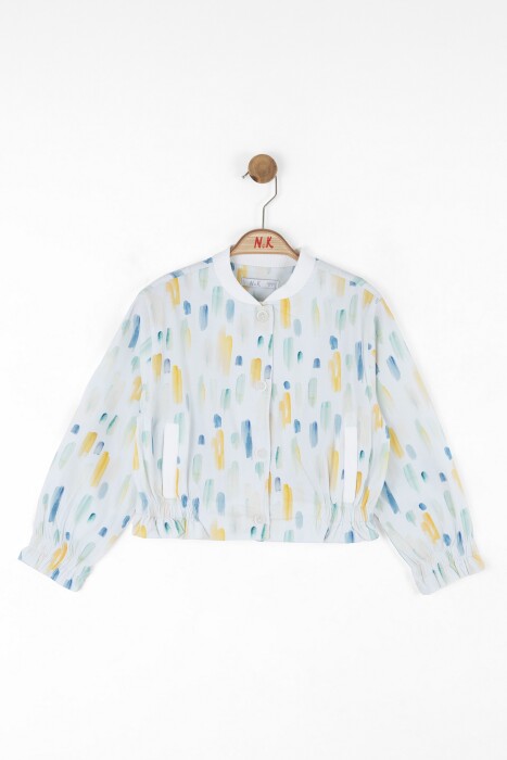 Kız Çocuk Gömlek 4-8 Yaş 38543 Ekru - Mint - 1