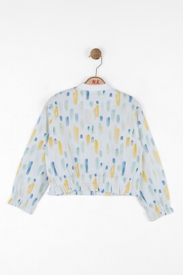 Kız Çocuk Gömlek 4-8 Yaş 38543 Ekru - Mint - 3