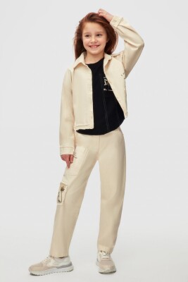 Kız Çocuk Gömlek 8-14 Yaş 38408 Krem - 3