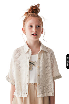 Kız Çocuk Gömlek 8-14 Yaş 36395 Krem - 2