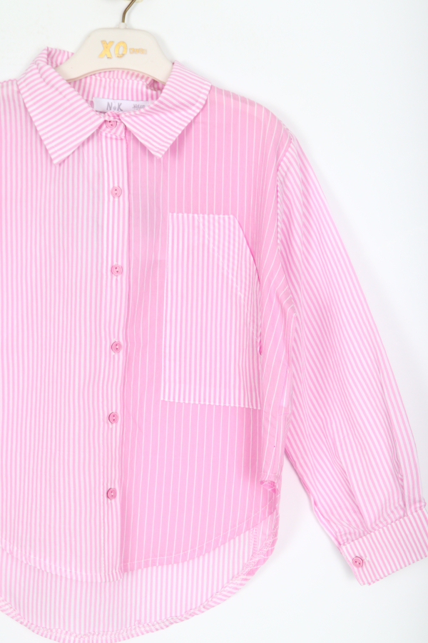 Kız Çocuk Gömlek 4-8 Yaş 38559 Pembe - 2