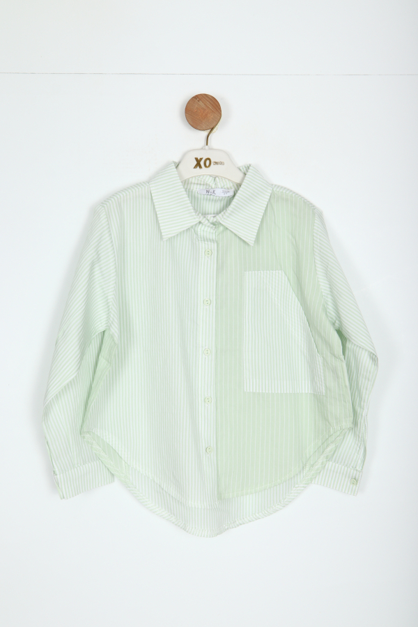 Kız Çocuk Gömlek 4-8 Yaş 38559 Mint - 1