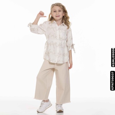 Kız Gömlek 5-14 Yaş 808 Kgml09008 Ekru - xo kids