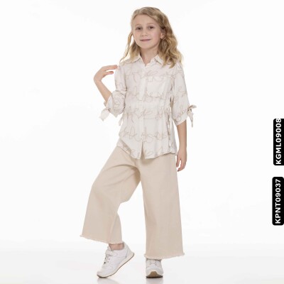 Kız Gömlek 5-14 Yaş 808 Kgml09008 Ekru - 2