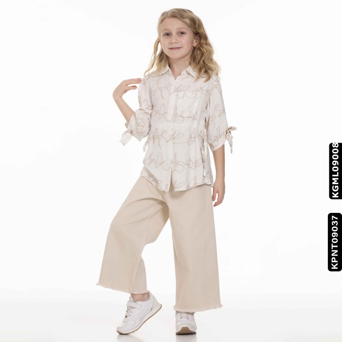Kız Gömlek 5-14 Yaş 808 Kgml09008 Ekru - 2