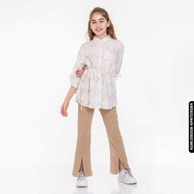 Kız Gömlek 5-14 Yaş 808 Kgml09008 Ekru - 5