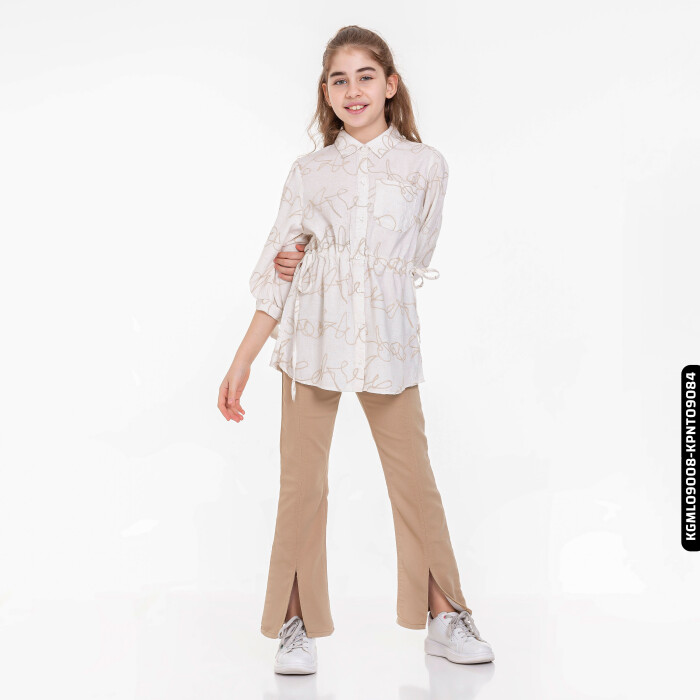 Kız Gömlek 5-14 Yaş 808 Kgml09008 Ekru - 5