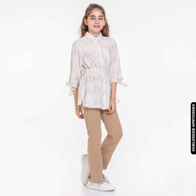 Kız Gömlek 5-14 Yaş 808 Kgml09008 Ekru - 6