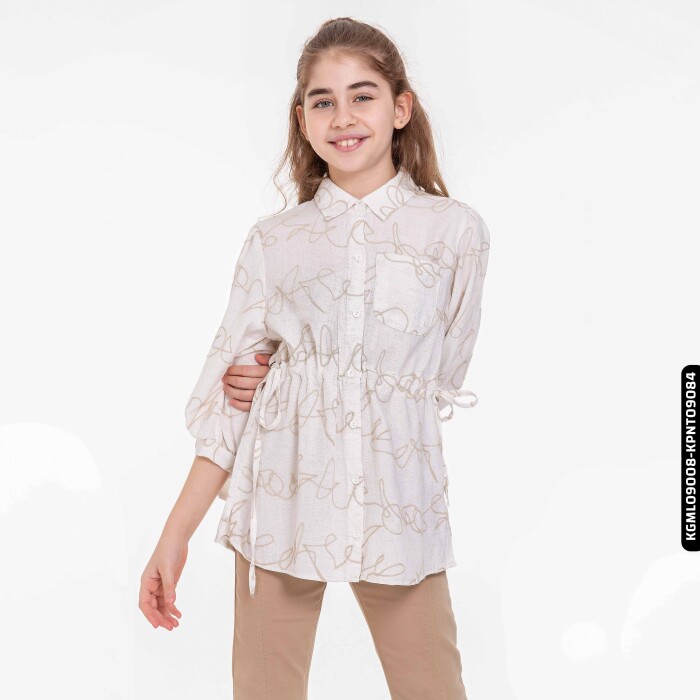 Kız Gömlek 5-14 Yaş 808 Kgml09008 Ekru - 8