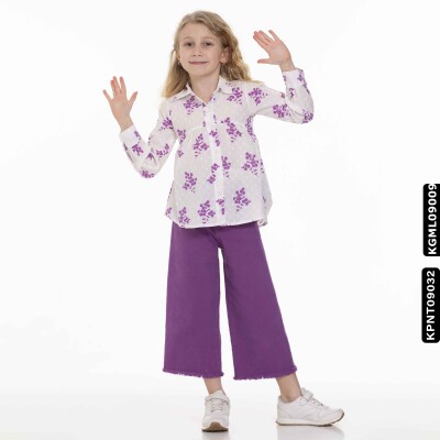 Kız Gömlek 5-14 Yaş 812 Kgml09009 Lila - xo kids