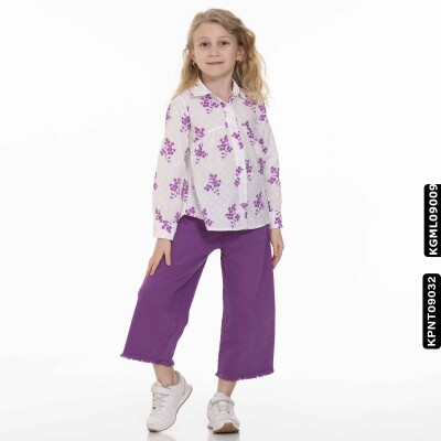 Kız Gömlek 5-14 Yaş 812 Kgml09009 Lila - 2